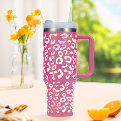 40oz Leopard Stainless Steel Tumbler Insulated Portable