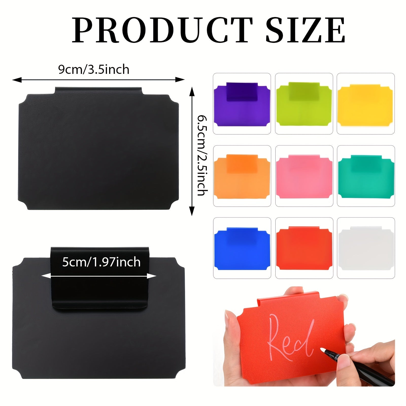 10pcs Removable Basket Labels Clip On For Kitchen Storage Rack