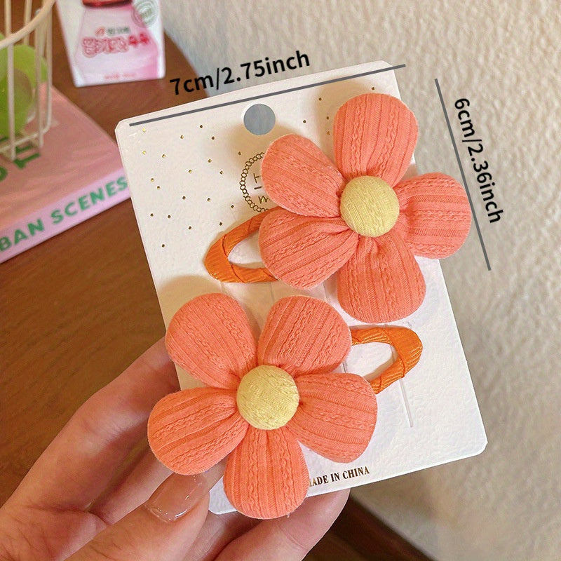 2pcs Baby Girls Flower Hair Clips Hair Pins Accessories