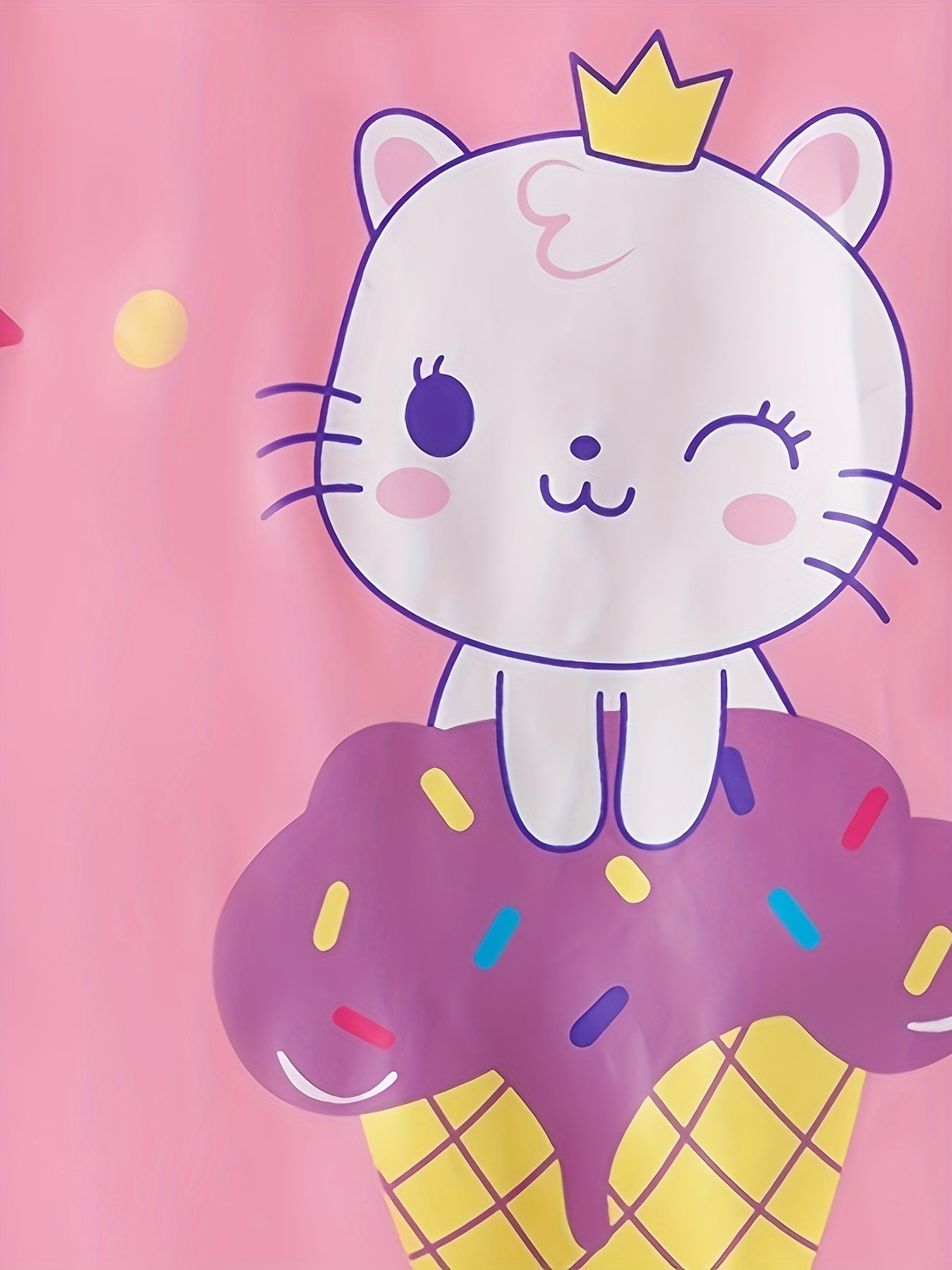 Cartoon Kitty Print Raincoat Rain Ponchos For Boys & Girls