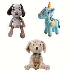 Unfinished Dog Crochet Kit Needlework Puppy DIY Knitting Amigurumi Crafts