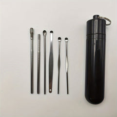 6pcs Stainless Steel Ear Wax Remover Set Ear Cleaning Spoon Ear Care Tool