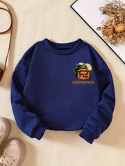 Boys Sweatshirt TRICK OR TREAT Pumpkin Print Halloween Style