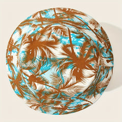 Coconut Tree Print Bucket Hat UV Protection Sunscreen Travel Beach Hats
