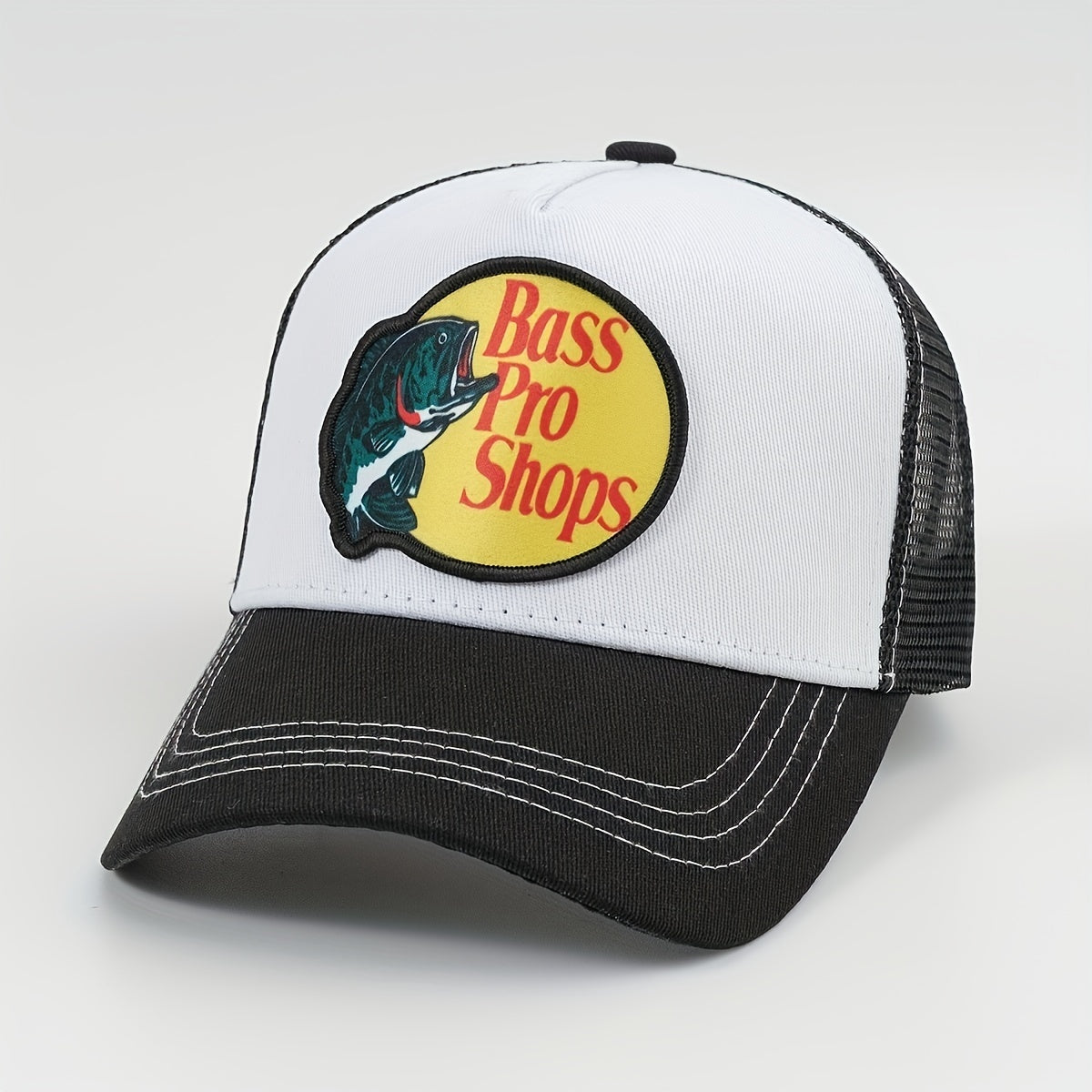 Fish Printed Trucker Hat Bass Sunshade Baseball Cap For Outdoor Sport