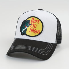 Fish Printed Trucker Hat Bass Sunshade Baseball Cap For Outdoor Sport