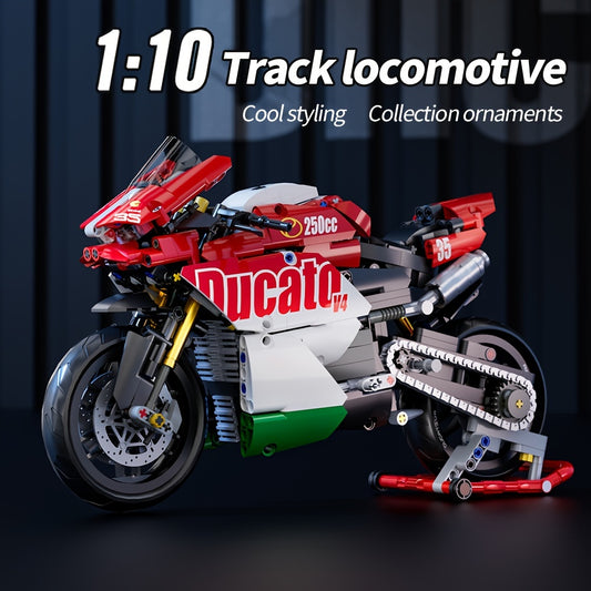 Building Blocks Car Motorcycle 1 10 Sports Car Shape Red Appearance Intelligent