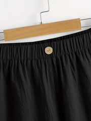 Casual Pants Women's Plus Solid Button Decor Wide Leg Pants