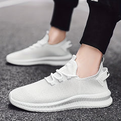 Men's Knit Lace Up Casual Shoes Lightweight Comfy Sneaker