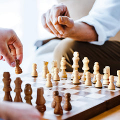 Wooden Checkers Chess Set with Storage Bag