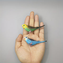 Mini Budgie Parrot Set Realistic PVC Bird Figurines Colorful Desk Ornaments