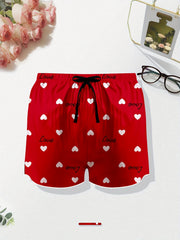 3 Pack Plus Size Preppy Sleepwear Bottoms Set Women's Plus Heart & Letter Print