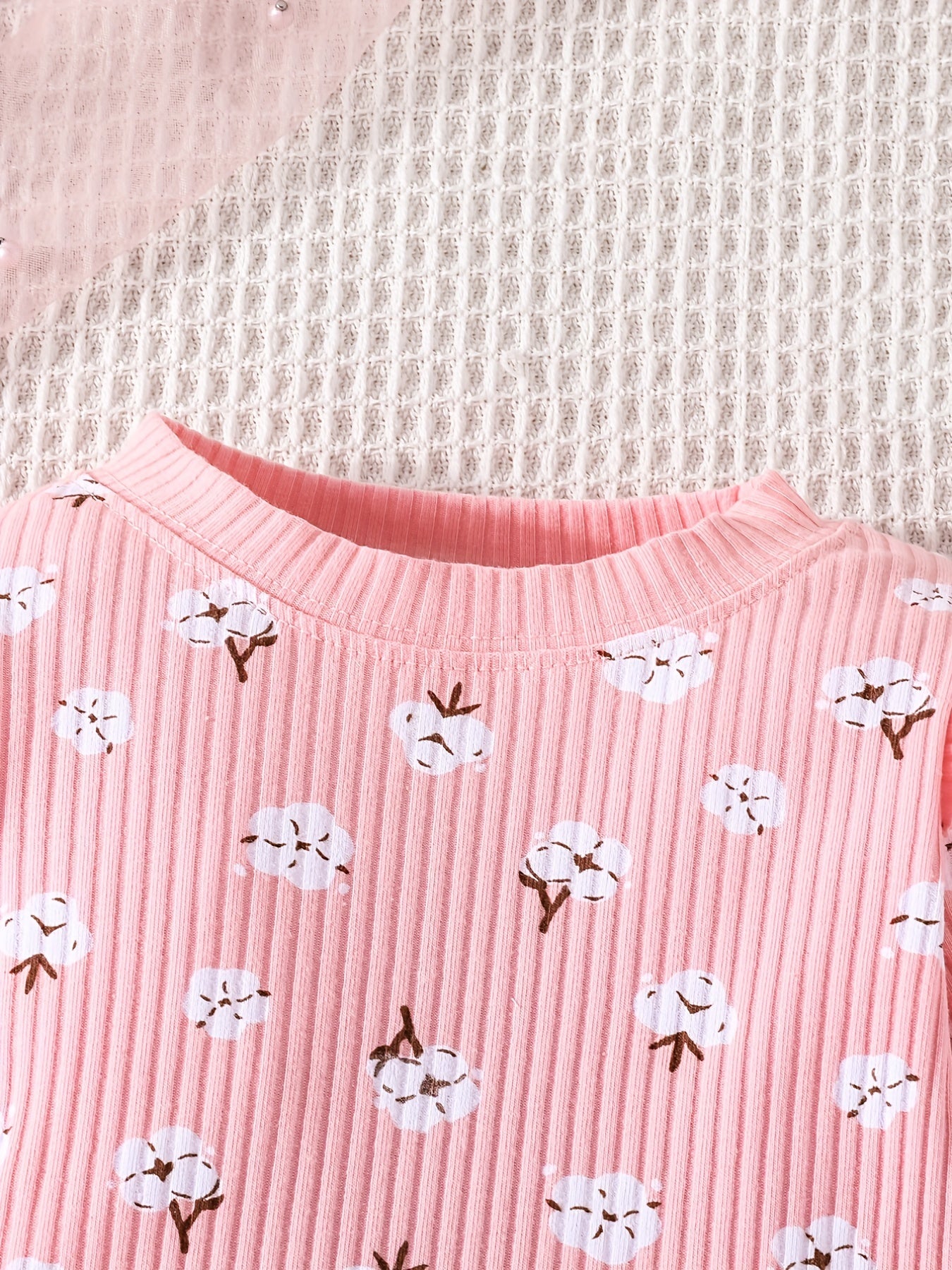 Baby Girl Pink Flowers Long Sleeve Top Pants Set