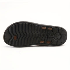 Men's PU Leather Thong Sandals Casual Non Slip Flip flops for Indoor Outdoor