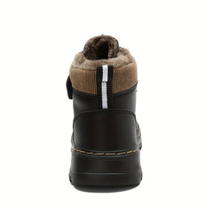 Girl's Plush Lining Hiking Shoes Hook Loop Fastener Anti skid Shoes