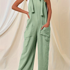 Sleeveless Dual Pocket Jumpsuit for Women