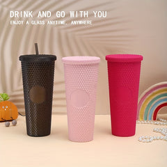700ml Double Layer Plastic Milk Tea Cup with Straw