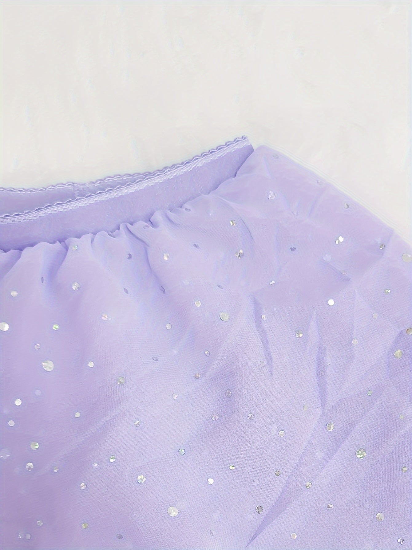 Sequin Mesh Dance Skirt Girls Ballet Skirt For Party Performance