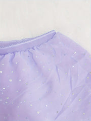 Sequin Mesh Dance Skirt Girls Ballet Skirt For Party Performance