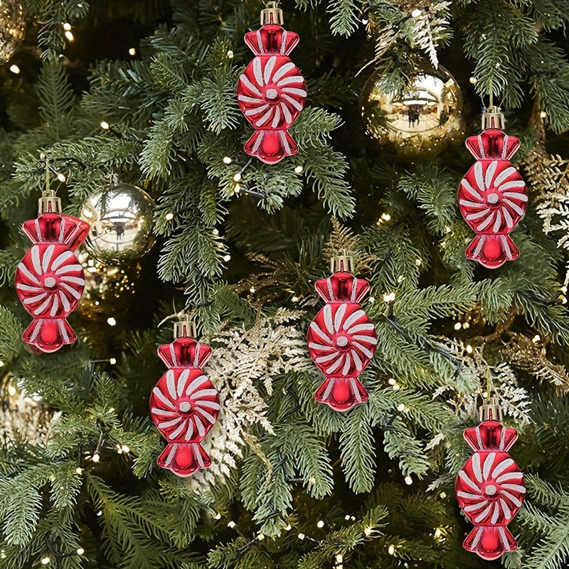 6Pcs Christmas Tree Decoration Painted Christmas Gift Party Decoration
