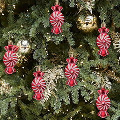 6Pcs Christmas Tree Decoration Painted Christmas Gift Party Decoration