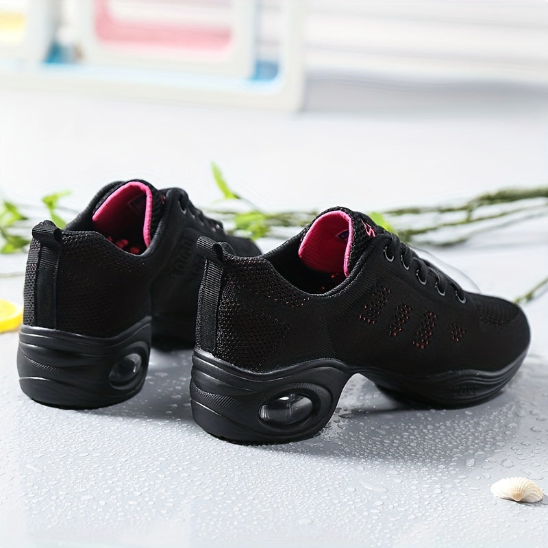 Women's Air Cushion Jazz Dance Shoes Mesh Lace Up Sneakers