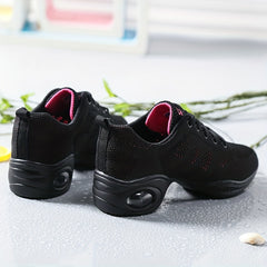Women's Air Cushion Jazz Dance Shoes Mesh Lace Up Sneakers