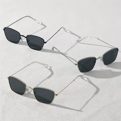 3 Pairs Men's Small Frame Metal Sunglasses with Zipper Case