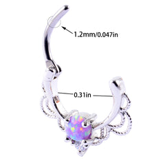 Opal Tragus Nose Ring Surgical Steel Cartilage Piercing