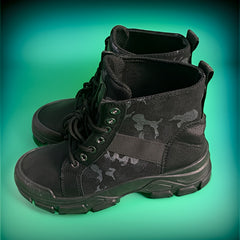 Men's Solid High Top Hiking Boots Comfy Non Slip Lace Up Durable Shoes