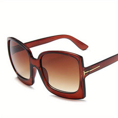 Oversized Square Frame Sunglasses Gradient Lens Vintage Eyewear