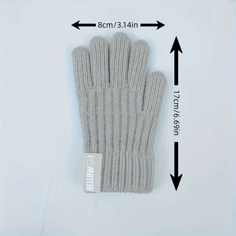 Kids Winter Sports Gloves Elastic Warm Keeping Knitted Coldproof Glove