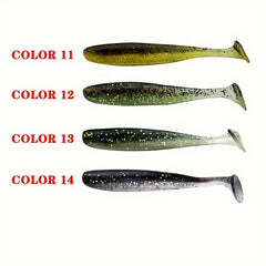 50pcs Paddle Tail Swimbaits Soft Fishing Lures Kit Bass Fishing Bait
