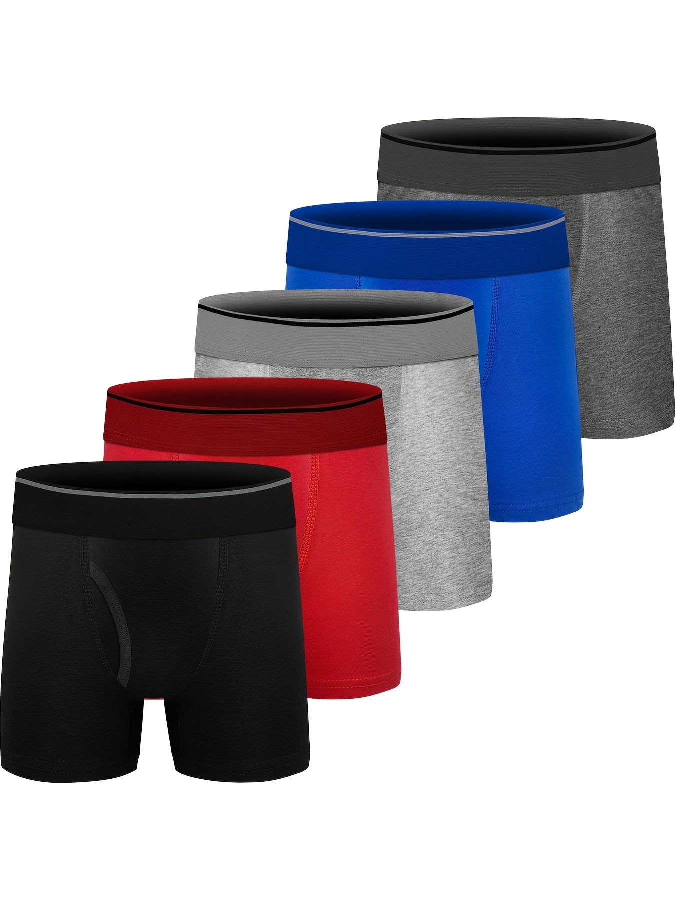 5pcs Boys Boxer Briefs Soft Cotton Underwear Breathable