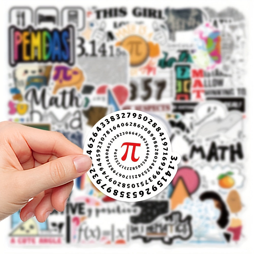 50pcs Math Sticker Phone Laptop Water Cup Waterproof Decoration Sticker