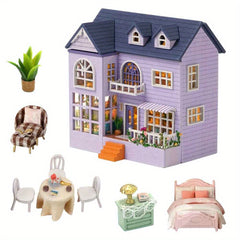 DollHouse Set With Furniture Creative House Puzzle Model Ornament Home Decor