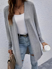 Casual Cardigan Women's Solid Long Sleeve Open Front