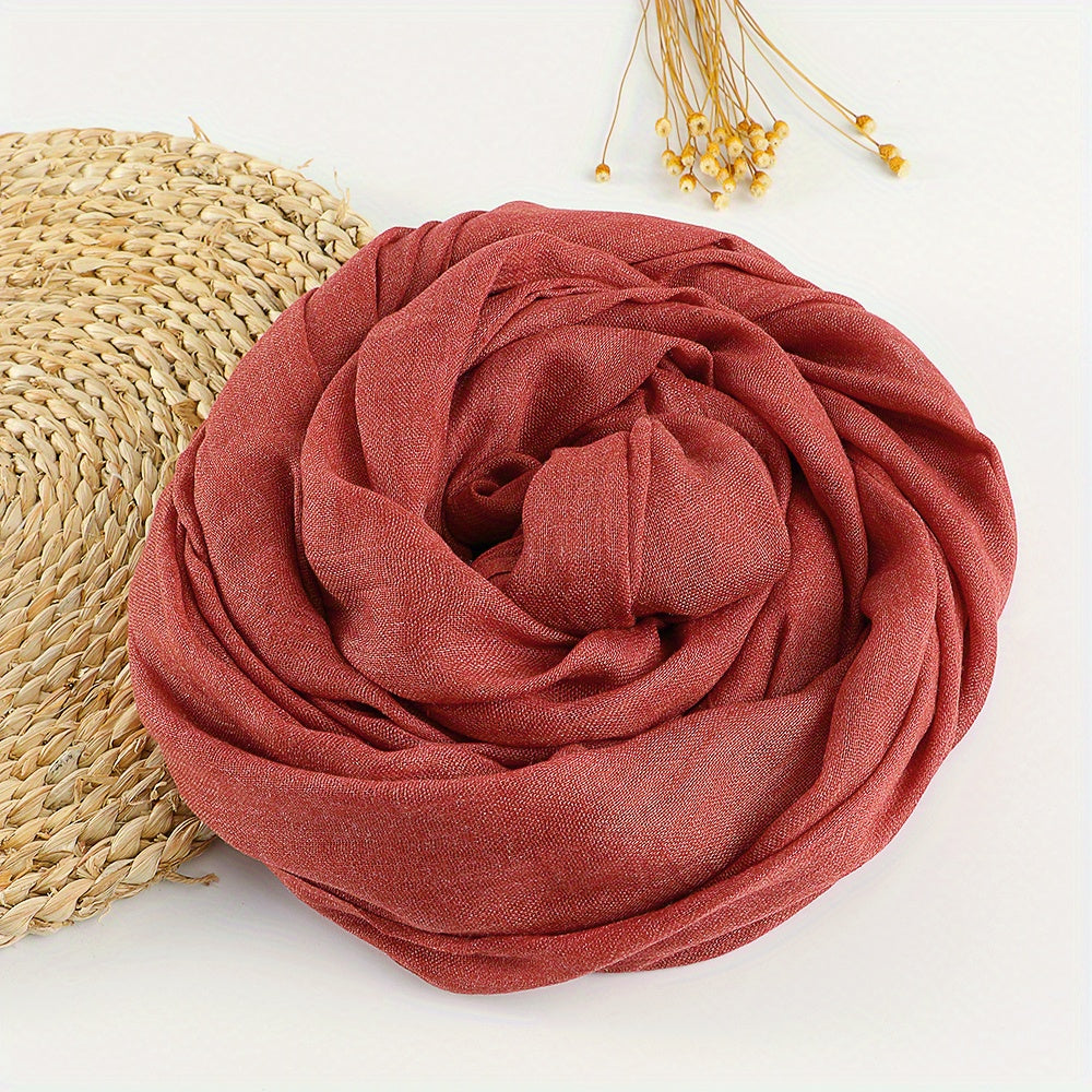 Solid Scarf Casual Frayed Edge Shawl Outdoor Sunscreen Wrap