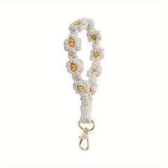 Boho Daisy Flower Keychain and Bracelet Combo