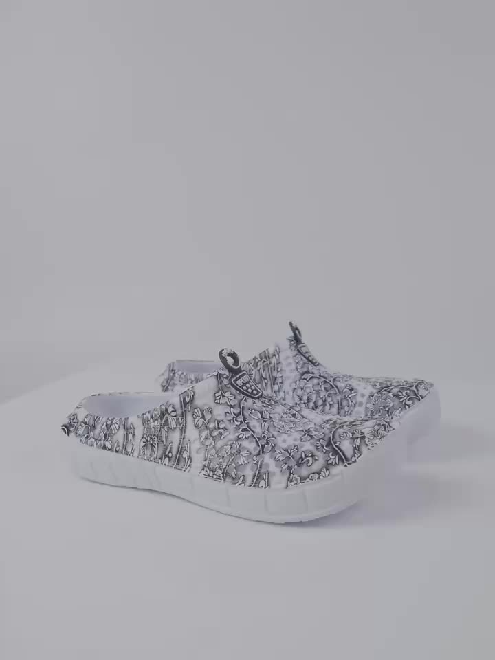 Women's Floral Pattern Breathable Hole Shoes Lightweight