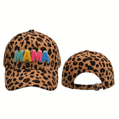 Leopard Print Corduroy Dad Hat Solid Sun Hat for Women