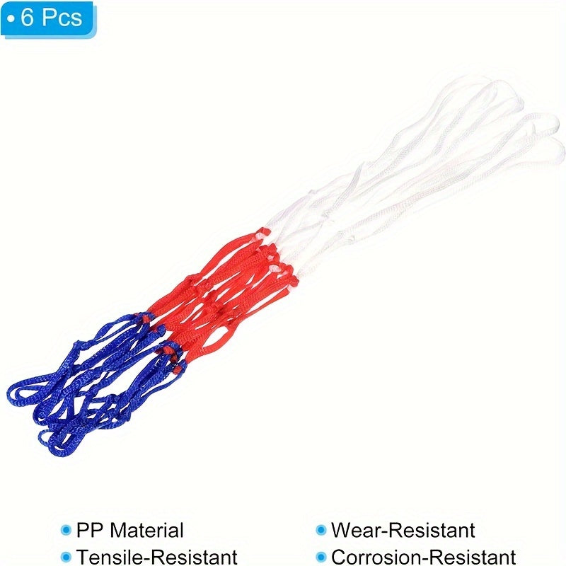6pcs 12 Loop Mini Basketball Net Replacement for Indoor & Outdoor