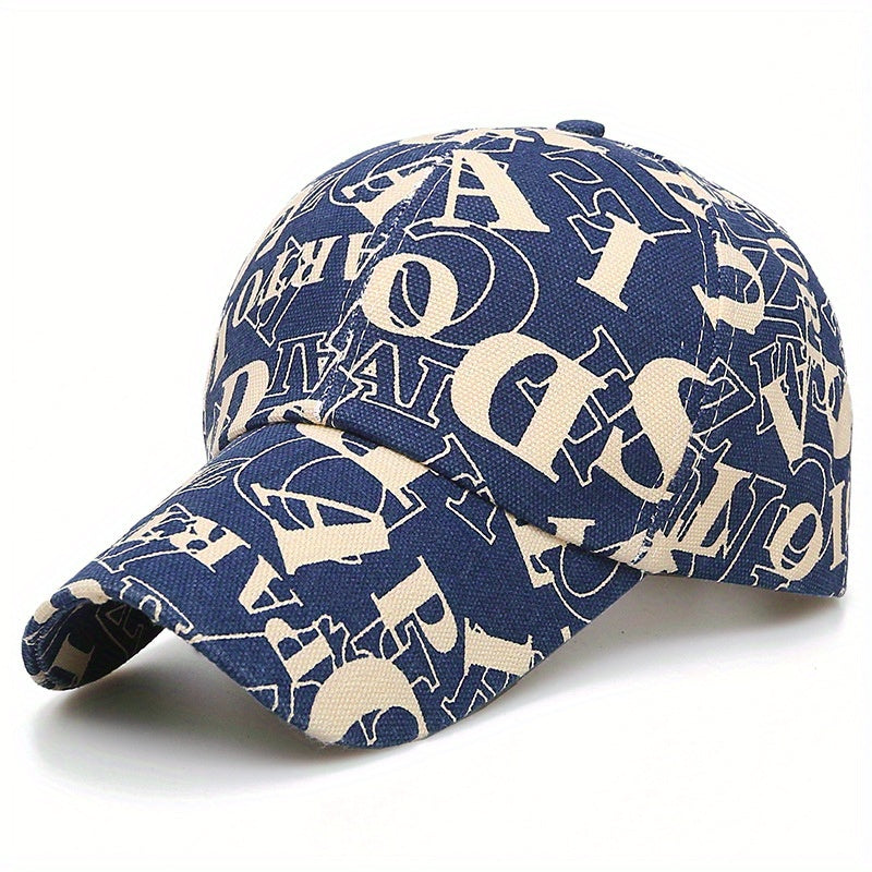 Vintage Letter Print Baseball Cap Unisex Hip Hop Couple Sun Hat Classic
