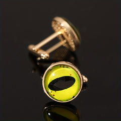 Crystal Glass Cat Eye Eyelet Cufflinks High-End Shirt Buckle