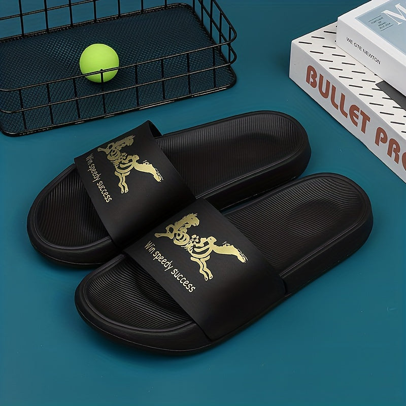 Men's Non Slip Slides Lightweight Open Toe Quick Dry Slippers