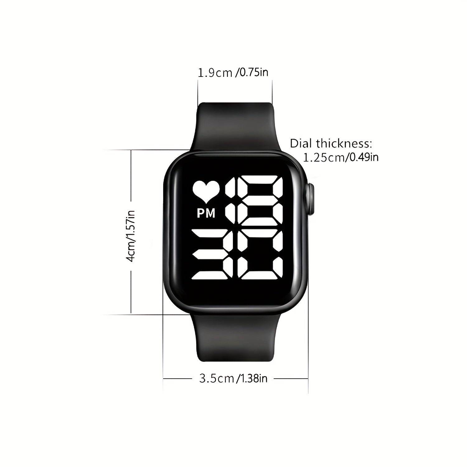 LED Screen Electronic Watch With Silicone Band Boys Girls Gift