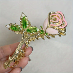 Vintage Flower Hair Claw Floral Claw Clips Ponytail Holder Hair Accessorie