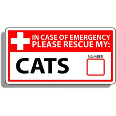 4pcs Kitten & Puppy Rescue Stickers Emergency First Aid Firefighting Pet