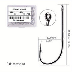 100pcs Strong Fishing Hooks Size 1 12 Japan Fishhooks w Portable Box