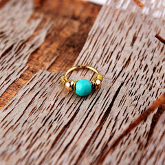 Turquoise Wrapped Nose Ring Body Piercing Jewelry